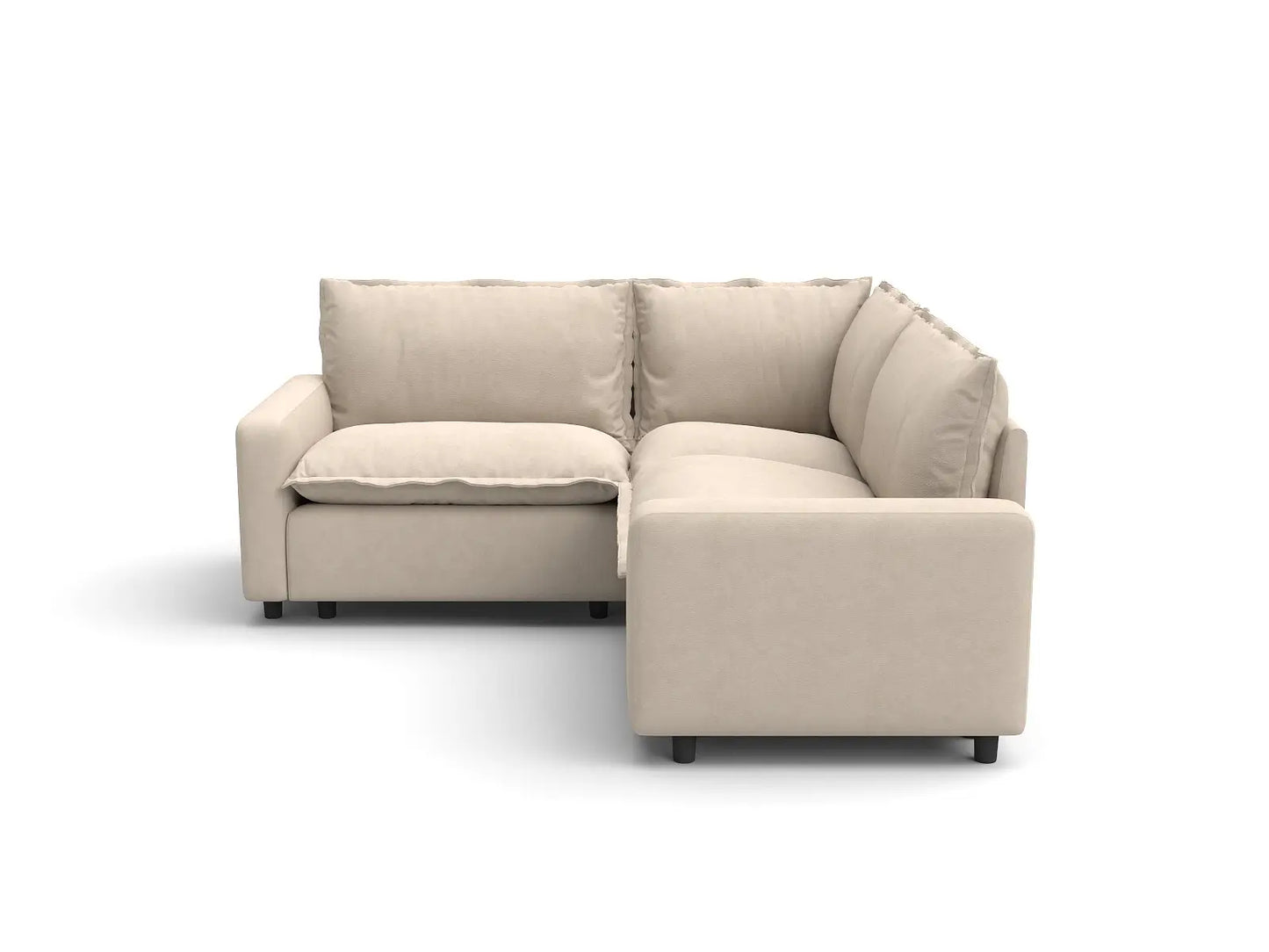 Modular Cero Modular Sectionals | 3-Piece Beige Linen Small Space V-Shaped Sectionals 3-Seater