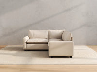 Modular Cero Modular Sectionals | 3-Piece Beige Linen Small Space V-Shaped Sectionals 3-Seater