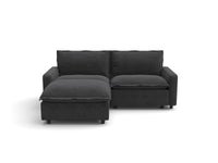 Modular Cero Modular Sectionals | 3-Piece Grey Linen Home Living Chaise Sectionals 2-Seater with 1-Ottoman