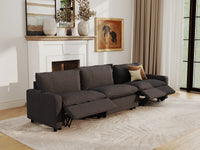 Modular Cero Couch Recliner Sectional | 3-Piece Grey Linen Home Living Couch Sectionals 3-Seater