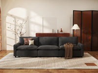 Modular Cero Cloud Modular Sectional | 3-Piece Grey Linen Home Living Couch Sectionals 3-Seater