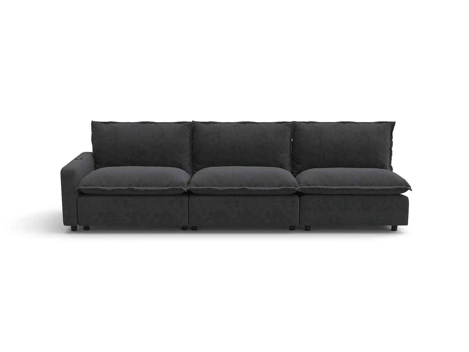 Modular Cero Power Reclining Sectional Couch | 3-Piece Grey Linen Home Living Couch Sectionals 3-Seater