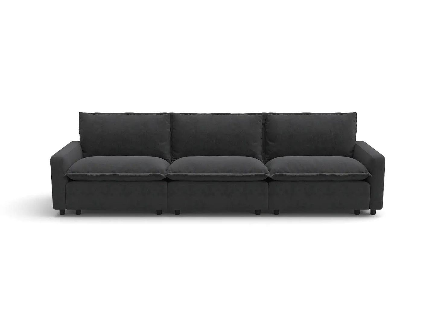 Modular Cero Cloud Modular Sectional | 3-Piece Grey Linen Home Living Couch Sectionals 3-Seater