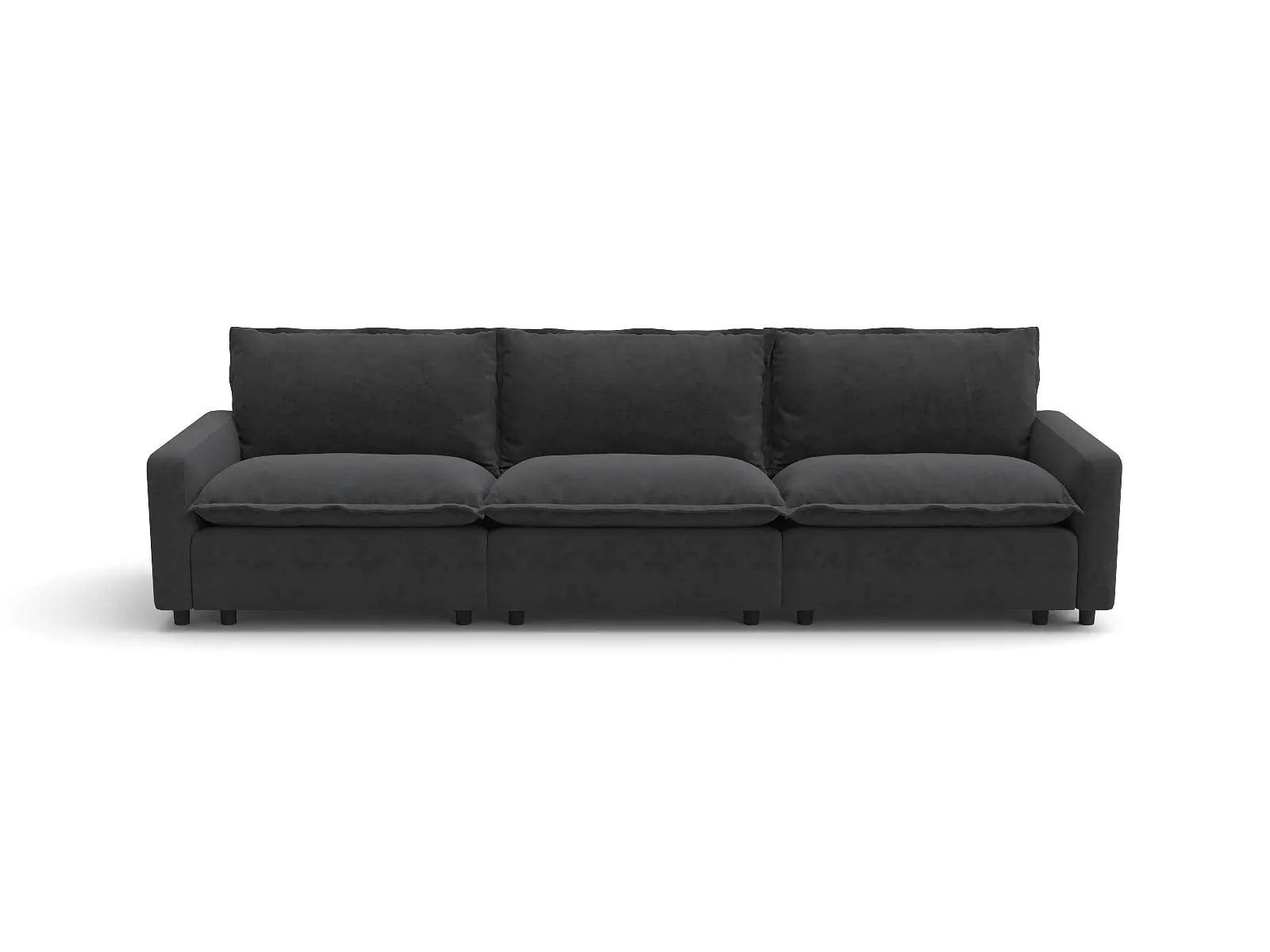 Modular Cero Cloud Modular Sectional | 3-Piece Grey Linen Home Living Couch Sectionals 3-Seater