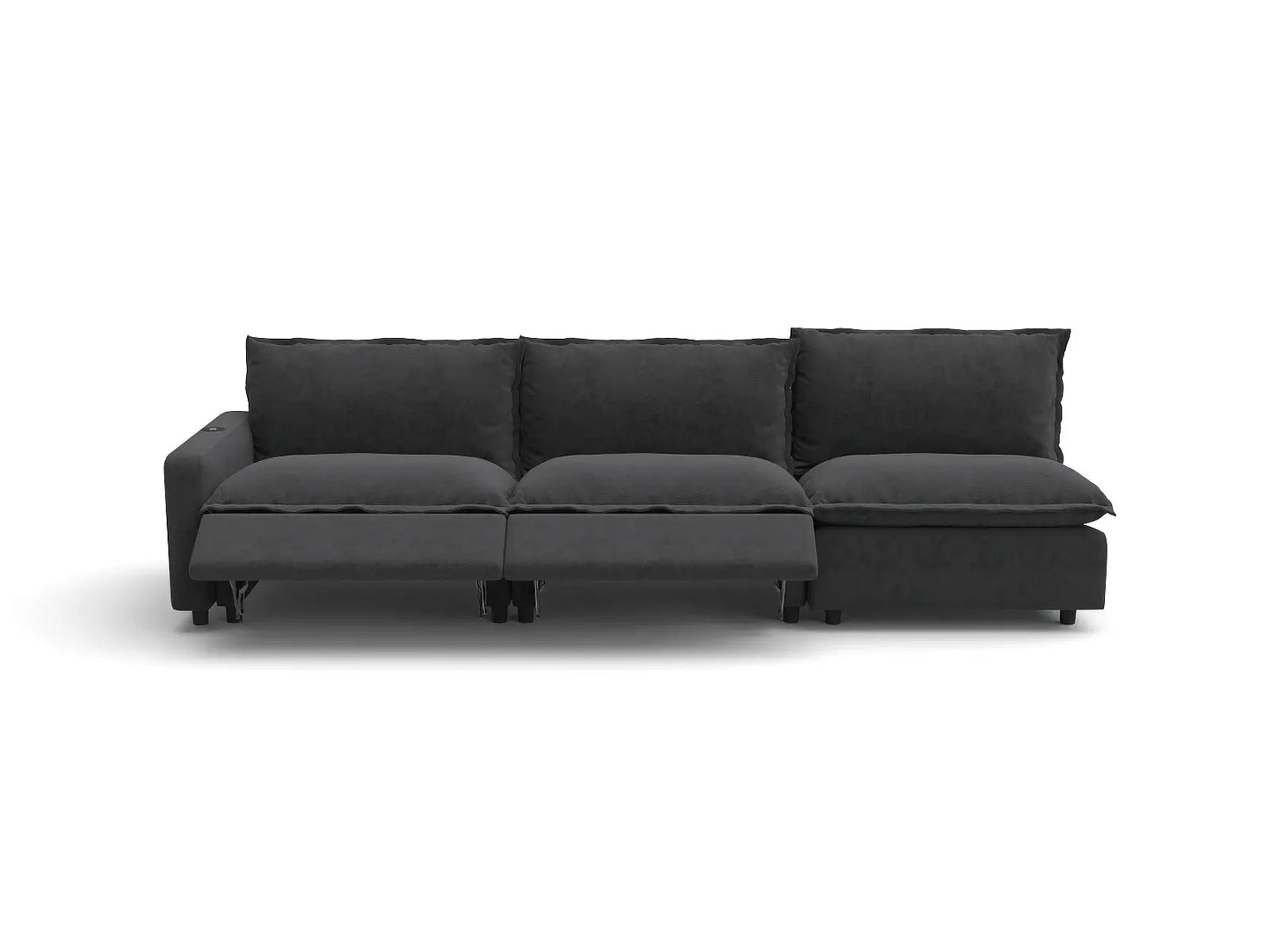 Modular Cero Power Reclining Sectional Couch | 3-Piece Grey Linen Home Living Couch Sectionals 3-Seater