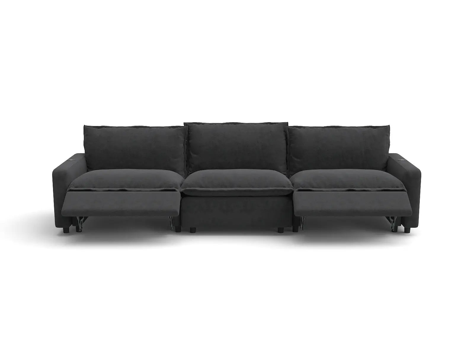 Modular Cero Couch Recliner Sectional | 3-Piece Grey Linen Home Living Couch Sectionals 3-Seater