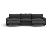 Modular Cero Couch Recliner Sectional | 3-Piece Grey Linen Home Living Couch Sectionals 3-Seater