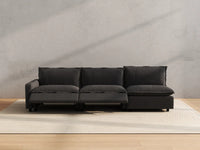 Modular Cero Power Reclining Sectional Couch | 3-Piece Grey Linen Home Living Couch Sectionals 3-Seater