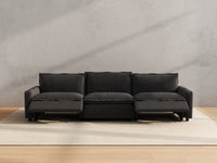 Modular Cero Couch Recliner Sectional | 3-Piece Grey Linen Home Living Couch Sectionals 3-Seater