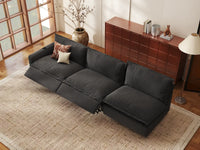 Modular Cero Power Reclining Sectional Couch | 3-Piece Grey Linen Home Living Couch Sectionals 3-Seater