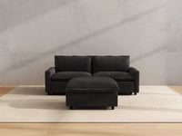 Modular Cero Reclining Sectionals | 3-Piece Grey Linen Small Space Chaise Sectionals 2-Seater with 1-Ottoman