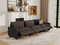 Modular Cero Sectional Reclining Couch | 3-Piece Grey Linen Small Space Couch Sectionals 3-Seater