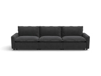 Modular Cero Sectional Reclining Couch | 3-Piece Grey Linen Small Space Couch Sectionals 3-Seater