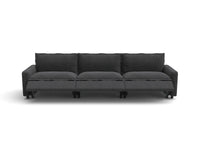 Modular Cero Sectional Reclining Couch | 3-Piece Grey Linen Small Space Couch Sectionals 3-Seater