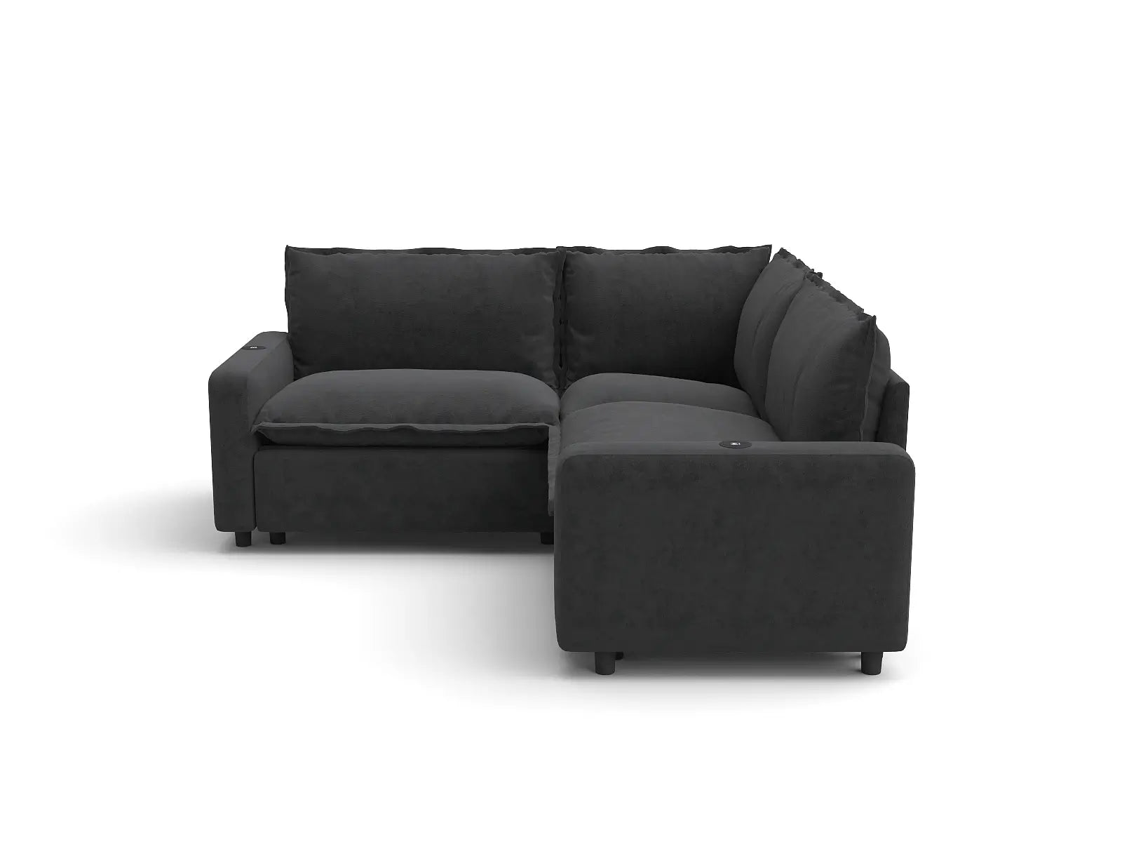 Modular Cero Reclining Sectionals | 3-Piece Grey Linen Small Space V-Shaped Sectionals 3-Seater