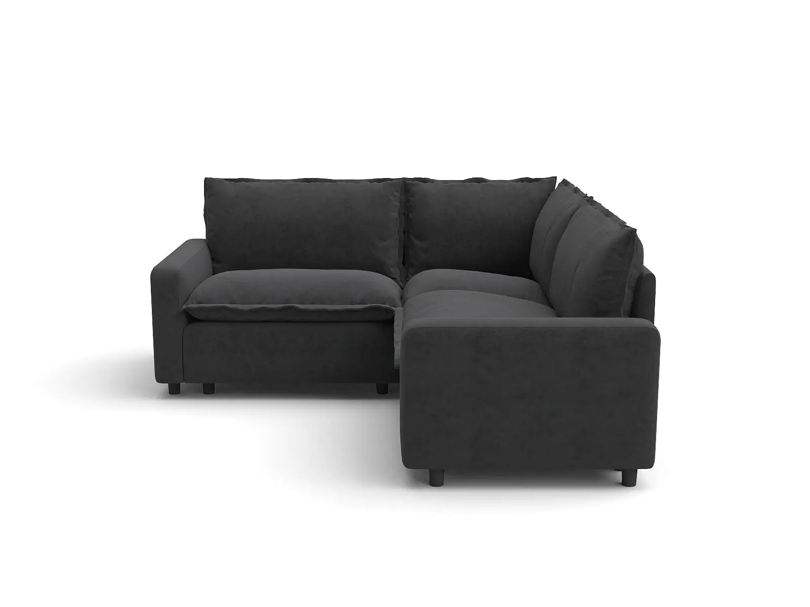 Modular Cero Modular Sectional Couch | 3-Piece Grey Linen Small Space V-Shaped Sectionals 3-Seater