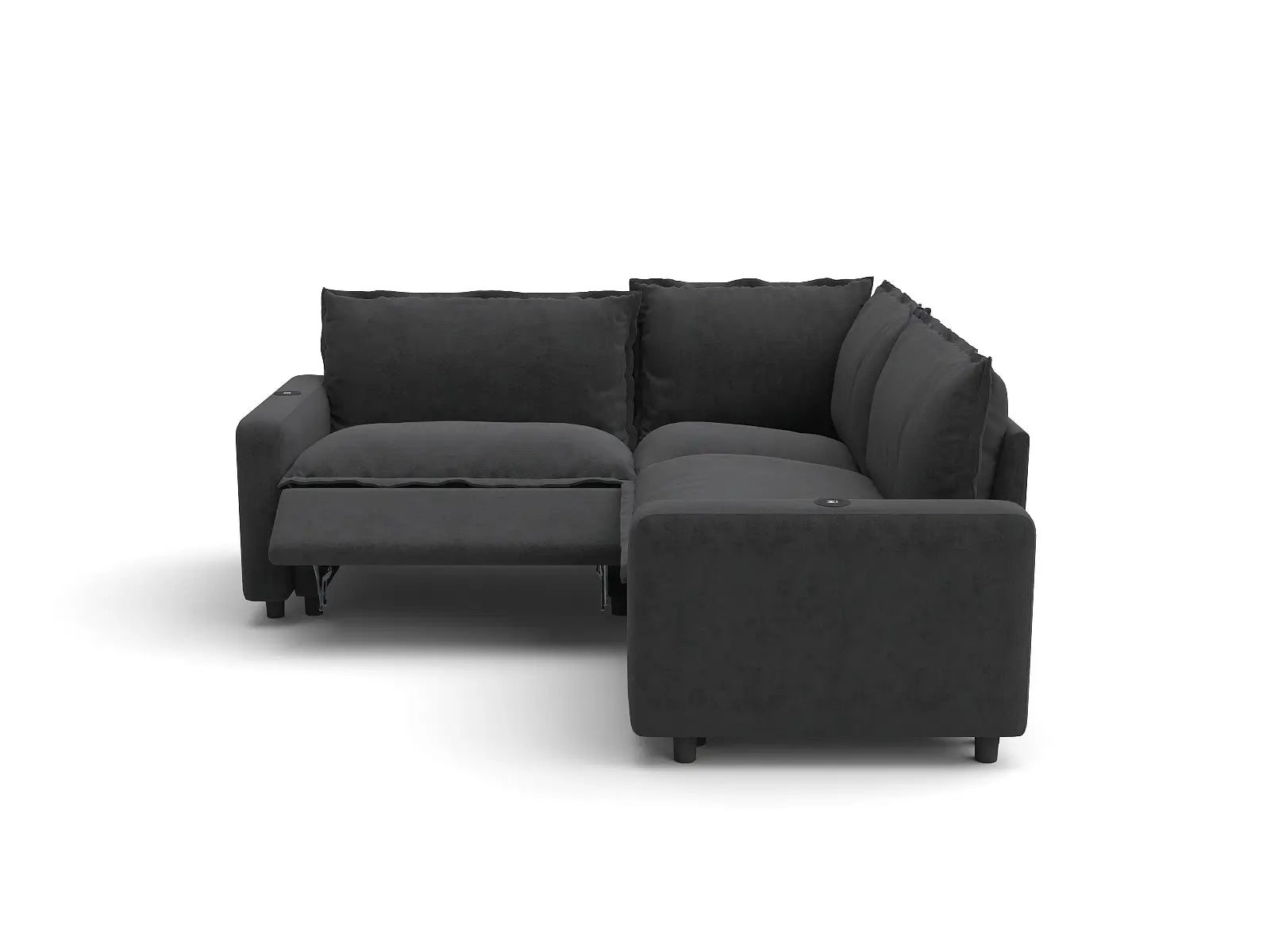 Modular Cero Reclining Sectionals | 3-Piece Grey Linen Small Space V-Shaped Sectionals 3-Seater
