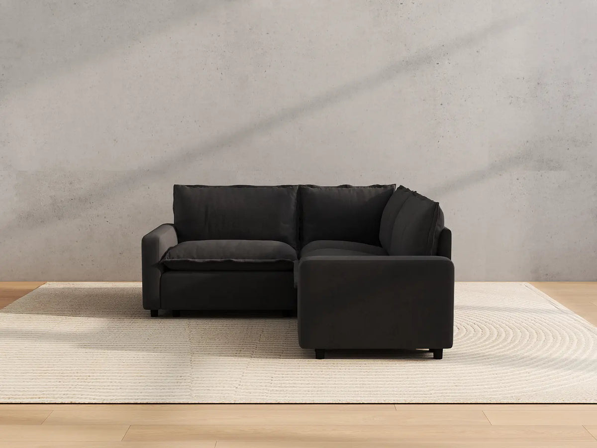 Modular Cero Modular Sectionals | 3-Piece Grey Linen Small Space V-Shaped Sectionals 3-Seater