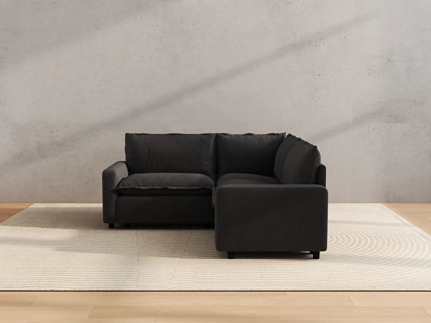 Modular Cero Modular Sectionals | 3-Piece Grey Linen Small Space V-Shaped Sectionals 3-Seater