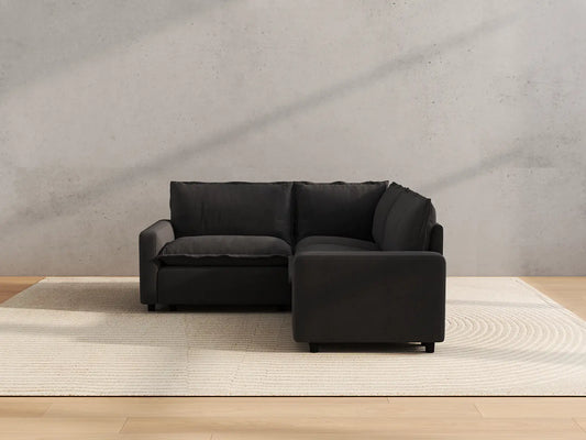 Modular Cero Modular Sectionals | 3-Piece Grey Linen Small Space V-Shaped Sectionals 3-Seater