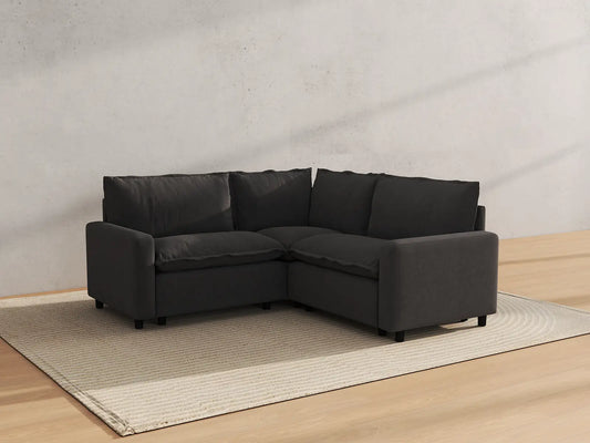 Modular Cero Modular Sectionals | 3-Piece Grey Linen Small Space V-Shaped Sectionals 3-Seater