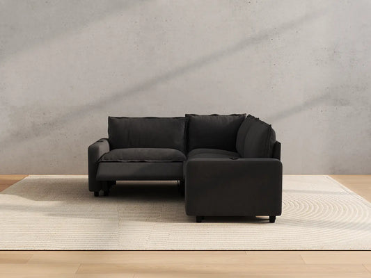 Modular Cero Reclining Sectionals | 3-Piece Grey Linen Small Space V-Shaped Sectionals 3-Seater