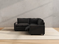 Modular Cero Reclining Sectionals | 3-Piece Grey Linen Small Space V-Shaped Sectionals 3-Seater