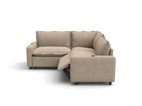 Modular Cero Reclining Sectionals | 3-Piece Khaki Linen Grand Estate V-Shaped Sectionals 3-Seater
