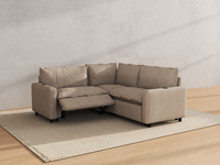 Modular Cero Reclining Sectionals | 3-Piece Khaki Linen Grand Estate V-Shaped Sectionals 3-Seater