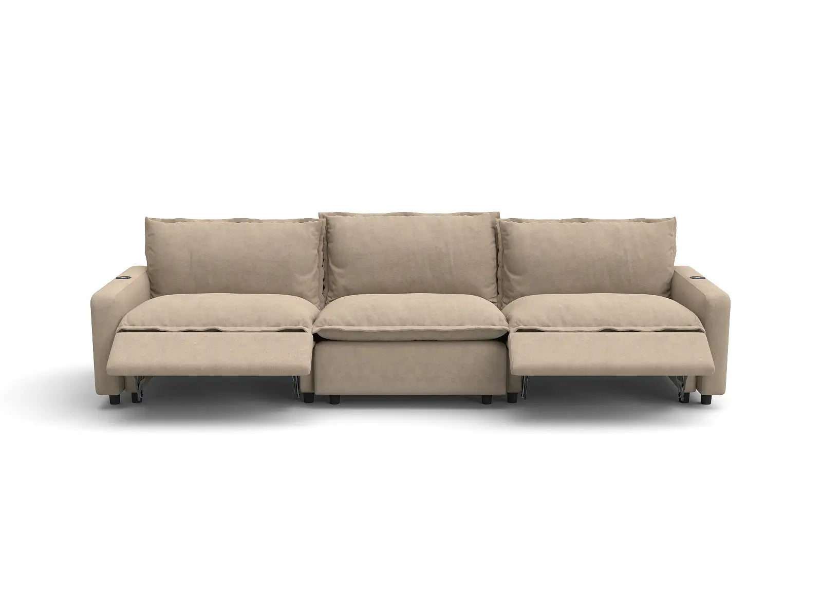 Modular Cero Sectional Recliner Couch | 3-Piece Khaki Linen Home Living Couch Sectionals 3-Seater