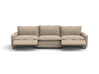 Modular Cero Sectional Recliner Couch | 3-Piece Khaki Linen Home Living Couch Sectionals 3-Seater