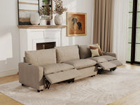 Modular Cero Sectional Recliner Couch | 3-Piece Khaki Linen Home Living Couch Sectionals 3-Seater