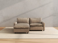 Modular Cero Modular Sectionals | 3-Piece Khaki Linen Small Space Chaise Sectionals 2-Seater with 1-Ottoman