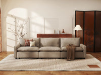 Modular Cero Modular Sectionals | 3-Piece Khaki Linen Small Space Couch Sectionals 3-Seater