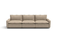 Modular Cero Reclining Sectionals | 3-Piece Khaki Linen Small Space Couch Sectionals 3-Seater