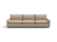 Modular Cero Modular Sectionals | 3-Piece Khaki Linen Small Space Couch Sectionals 3-Seater