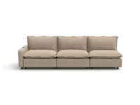Modular Cero Sectional Couch Recliner | 3-Piece Khaki Linen Small Space Couch Sectionals 3-Seater