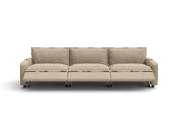 Modular Cero Reclining Sectionals | 3-Piece Khaki Linen Small Space Couch Sectionals 3-Seater