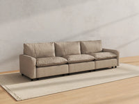 Modular Cero Modular Sectionals | 3-Piece Khaki Linen Small Space Couch Sectionals 3-Seater