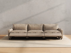 Modular Cero Recliner Sectional Couch | 3-Piece Khaki Linen Small Space Couch Sectionals 3-Seater