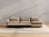 Modular Cero Sectional Couch Recliner | 3-Piece Khaki Linen Small Space Couch Sectionals 3-Seater