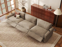 Modular Cero Reclining Sectionals | 3-Piece Khaki Linen Small Space Couch Sectionals 3-Seater