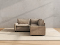 Modular Cero Modular Sectionals | 3-Piece Khaki Linen Small Space V-Shaped Sectionals 3-Seater