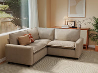 Modular Cero Modular Sectionals | 3-Piece Khaki Linen Small Space V-Shaped Sectionals 3-Seater