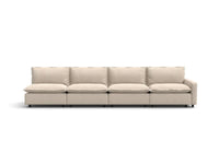 4 Piece Beige Linen Family Room Couch Sectionals 4 Seater 2