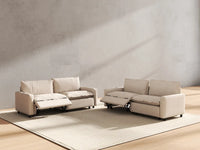 4 Piece Beige Linen Grand Estate V Shaped Sectionals 4 Seater 6