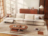 4 Piece Beige Linen Home Living Couch Sectionals 4 Seater 1 8ad7d515 f44c 4712 b04e c8704758eaa3