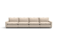 4 Piece Beige Linen Home Living Couch Sectionals 4 Seater 2