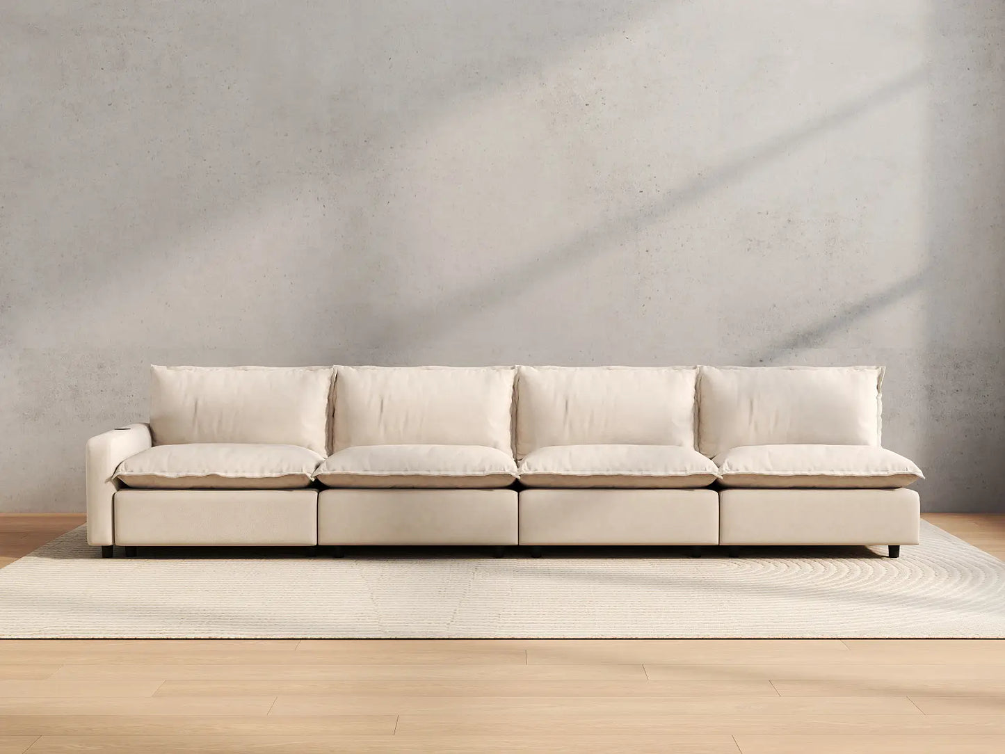 4 Piece Beige Linen Home Living Couch Sectionals 4 Seater 4 590c6308 ec51 44b6 807e b343d87d4125