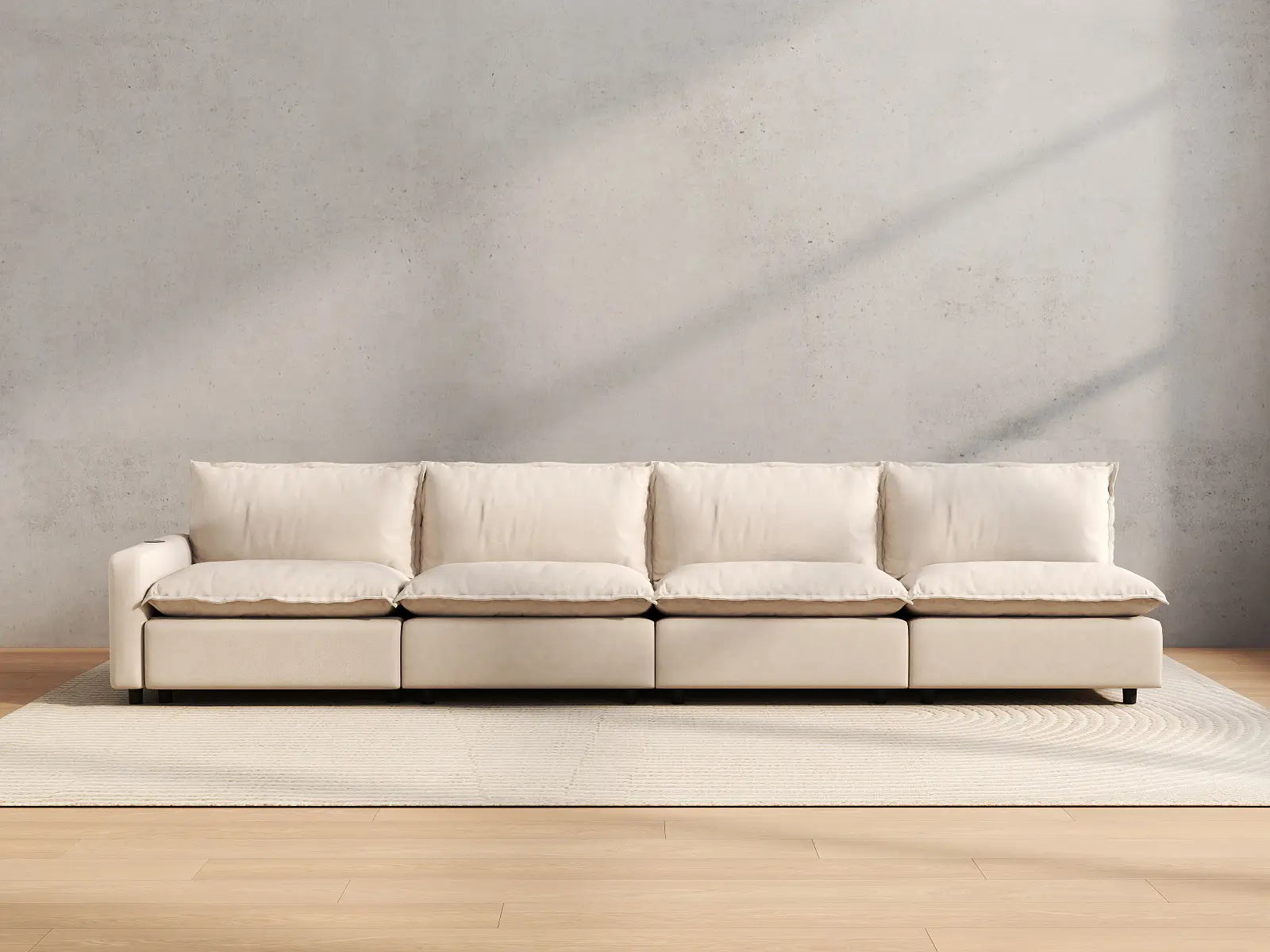 4 Piece Beige Linen Home Living Couch Sectionals 4 Seater 4 590c6308 ec51 44b6 807e b343d87d4125